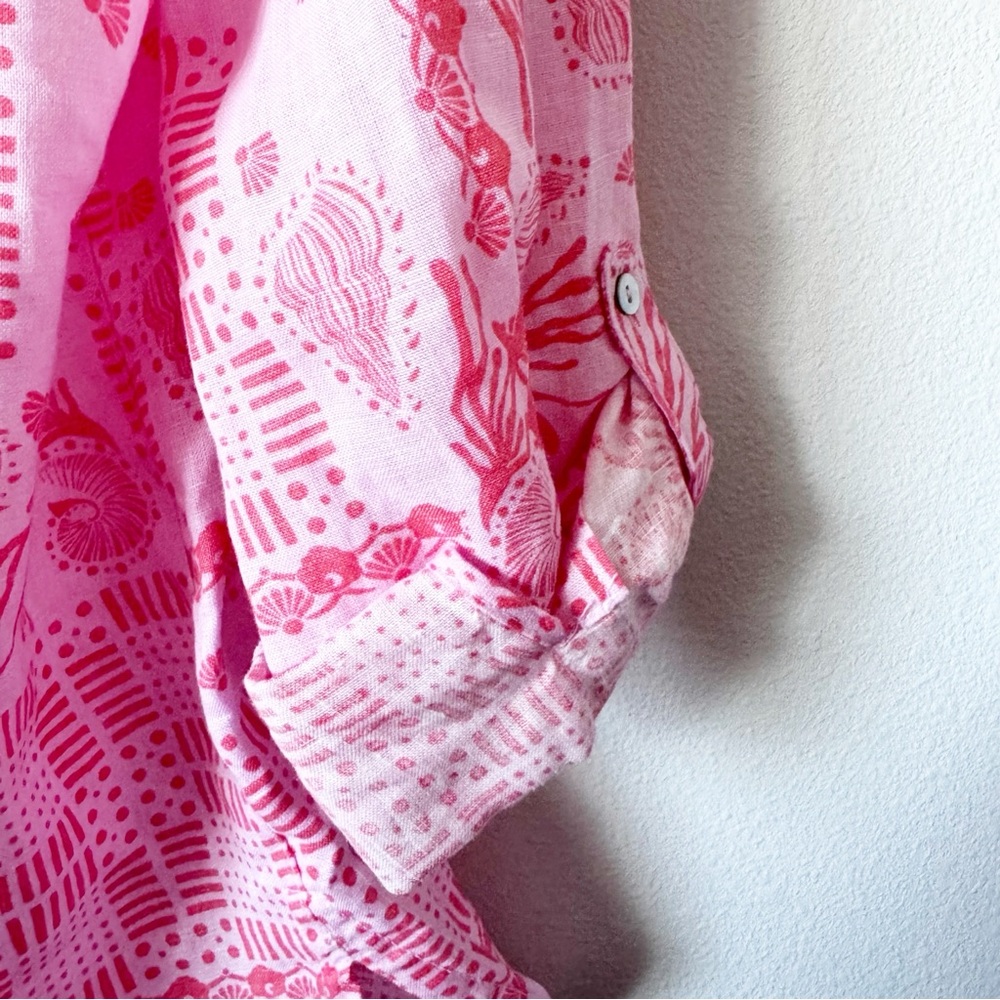 Sigrid Olsen Coral Seashell Linen Coverup - Picture 11 of 11